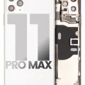 Back Housing W/ Small Components Pre-Installed For iPhone 11 Pro Max (Used OEM Pull: Grade C) (Silver)