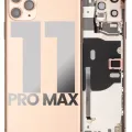 Back Housing W/ Small Components Pre-Installed For iPhone 11 Pro Max (Used OEM Pull: Grade C) (Gold)