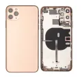 Back Housing W/ Small Components Pre-Installed For iPhone 11 Pro Max (Used OEM Pull: Grade C) (Gold)