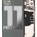 Back Housing W/ Small Components Pre-Installed For iPhone 11 Pro Max (Used OEM Pull: Grade C) (Midnight Green)