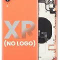 Back Housing W/ Small Components Pre-Installed For iPhone XR (No Logo) (Aftermarket Plus) (Coral)