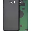 Back Cover Glass With Camera Lens For Samsung Galaxy S7 Edge (Service Pack) (Black)