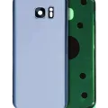 Back Cover Glass With Camera Lens For Samsung Galaxy S7 Edge (No Logo) (Aftermarket Plus) (Coral Blue)