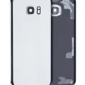 Back Cover Glass With Camera Lens For Samsung Galaxy S7 Edge (No Logo) (Aftermarket Plus) (Silver)