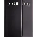 Back Cover Glass With Camera Lens For Samsung Galaxy Note 8 (No Logo) (Aftermarket Plus) (Midnight Black)