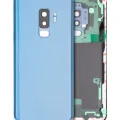 Back Cover Glass With Camera Lens For Samsung Galaxy S9 Plus (No Logo) (Aftermarket Plus) (Coral Blue)