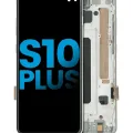 LCD Assembly With Frame (Without Fingerprint Sensor) For Samsung Galaxy S10 Plus (Aftermarket Plus: TFT) (Prism White)