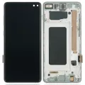 LCD Assembly With Frame (Without Fingerprint Sensor) For Samsung Galaxy S10 Plus (Aftermarket Plus: TFT) (Prism White)