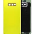 Back Cover Glass With Camera Lens For Samsung Galaxy S10e (No Logo) (Aftermarket Plus) (Canary Yellow)
