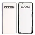 Back Cover Glass With Camera Lens For Samsung Galaxy S10 5G (No Logo) (Aftermarket Plus) (Crown Silver)