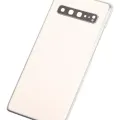 Back Cover Glass With Camera Lens For Samsung Galaxy S10 5G (No Logo) (Aftermarket Plus) (Crown Silver)