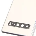 Back Cover Glass With Camera Lens For Samsung Galaxy S10 5G (No Logo) (Aftermarket Plus) (Crown Silver)
