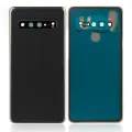 Back Cover Glass With Camera Lens For Samsung Galaxy S10 5G (No Logo) (Aftermarket Plus) (Prism Black)