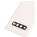 Back Cover Glass With Camera Lens For Samsung Galaxy S10 (No Logo) (Aftermarket Plus) (Prism White)