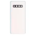 Back Cover Glass With Camera Lens For Samsung Galaxy S10 (No Logo) (Aftermarket Plus) (Prism White)
