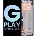 LCD Assembly With Frame For Motorola Moto G Play (XT2093 / 2021) (Genuine OEM) (Misty Blue)