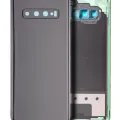 Back Cover Glass With Camera Lens For Samsung Galaxy S10 Plus (No Logo) (Aftermarket Plus) (Prism Black)