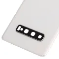 Back Cover Glass With Camera Lens For Samsung Galaxy S10 Plus (No Logo) (Aftermarket Plus) (Prism White)