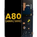 OLED Assembly With Frame For Samsung Galaxy A80 (A805 / 2019) (Refurbished) (Phantom Black)