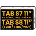 Дисплейний модуль LCD без рамки для Samsung Galaxy Tab S7 11" (2020) (T870 / T875 / T876 / T878) / Tab S8 11" (2022) (X700 / X706) (Refurbished) (усі кольори)