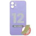 Back Glass With 3M Adhesive For iPhone 12 (No Logo / Large Camera Hole) (Purple)