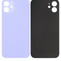 Back Glass With 3M Adhesive For iPhone 12 (No Logo / Large Camera Hole) (Purple)