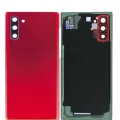 Back Cover Glass With Camera Lens For Samsung Galaxy Note 10 (No Logo) (Aftermarket Plus) (Aura Red)