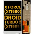 Дисплейний модуль (LCD) з рамкою для Motorola Moto X Force (XT1580 / 2015) / Droid Turbo 2 (XT1585 / 2015) (Refurbished) (білий)