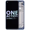 LCD Assembly With Frame For Motorola One Action (XT2013-1 / XT2013-2 / XT2013-4 / 2019) (Genuine OEM) (Denim Blue)