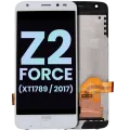 OLED Assembly With Frame And Fingerprint Scanner For Motorola Moto Z2 Force (XT1789 / 2017) (Genuine OEM) (White)