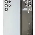 Back Cover Glass With Camera Lens For Samsung Galaxy S22 Ultra (Service Pack) (White)