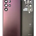 Задня кришка зі склом камери для Samsung Galaxy S22 Ultra (Service Pack) (Burgundy)