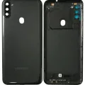 Back Cover Glass With Camera Lens For Samsung Galaxy A11 (A115 / 2020) (US Version) (Service Pack) (Black)