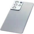 Back Cover Glass With Camera Lens For Samsung Galaxy S21 Ultra (Service Pack) (Phantom Silver)