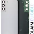 Back Cover Glass With Camera Lens For Samsung Galaxy S22 Plus (Service Pack) (White)