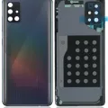 Back Cover Glass With Camera Lens For Samsung Galaxy A51 5G (A516 / 2020) (Service Pack) (Prism Cube Black)