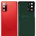 Back Cover Glass With Camera Lens For Samsung Galaxy S20 FE (Service Pack) (Cloud Red)