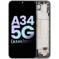 OLED Assembly With Frame For Samsung Galaxy A34 5G (A346 / 2023) (Service Pack) (Graphite)