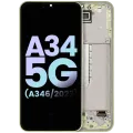 Дисплейний модуль для Samsung Galaxy A34 5G (A346 / 2023) (OLED, With Frame, Compatible, Service Pack, Lime)