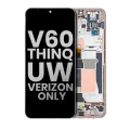 OLED Assembly With Frame For LG V60 ThinQ 5G UW (Verizon 5G UW Frame Only) (Used OEM Pull: Grade B/C) (Classy Blue / Gold Frame)
