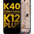 LCD Assembly With Frame For LG K40 (2019 / X420) / K12 Plus (Refurbished) (Blue)