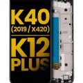 LCD Assembly With Frame For LG K40 (2019 / X420) / K12 Plus (Refurbished) (Moroccan Blue)