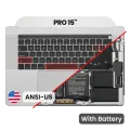 Top Case with Battery and Keyboard (ANSI US) For MacBook Pro 15" A1990 (2018-2019) (Silver)