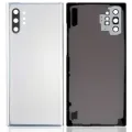 Back Cover Glass With Camera Lens For Samsung Galaxy Note 10 Plus / 5G (No Logo) (Aftermarket Plus) (Aura Glow / Silver)