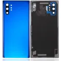 Back Cover Glass With Camera Lens For Samsung Galaxy Note 10 Plus / 5G (No Logo) (Aftermarket Plus) (Aura Blue)