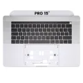 Top Case with Keyboard (ISO French) For MacBook Pro 15" A1707 (2016-2017) (Silver)