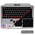 Top Case with Battery and Keyboard (ANSI US) For MacBook Pro 13" A2289 (2020) (Used OEM Pull: Grade A) (Space Gray)