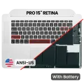 Top Case with Battery and Keyboard (ANSI US) For MacBook Pro 15" A1398 (2012-2013)