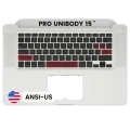 Top Case with Keyboard (ANSI US) For MacBook Pro 15" A1286 (2010-2012) (OEM New)