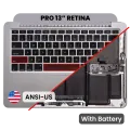 Top Case with Battery and Keyboard (ANSI US) For MacBook Pro 13" A1502 (2013-2014) (OEM New) (Space Gray)
